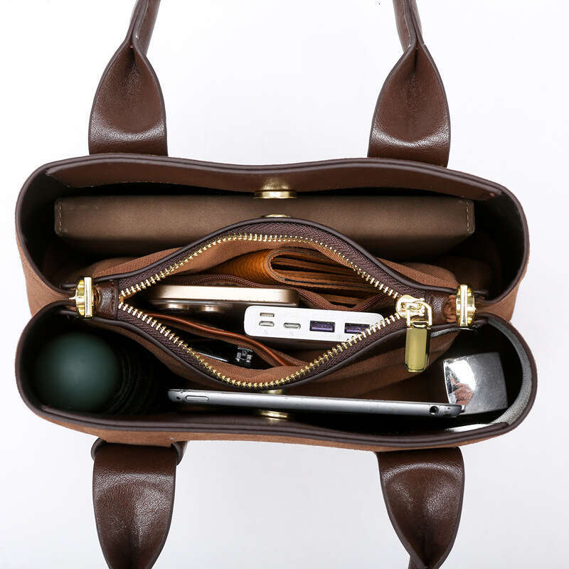 Handbag Autumn And Winter New Matte Shoulder Large Capacity Simple Commuting Bag, High-End Soft Leather Women's Bag