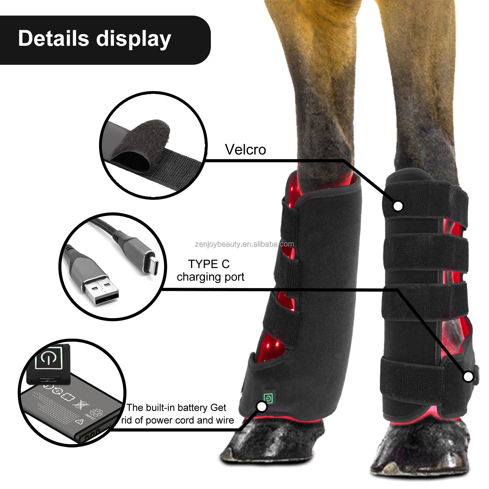2024 Pet Muscle Pull Wound Recovery 660nm 850nm Horse Leg Therapy Wrap Portable Light Therapy LED LIGHT THERAPY