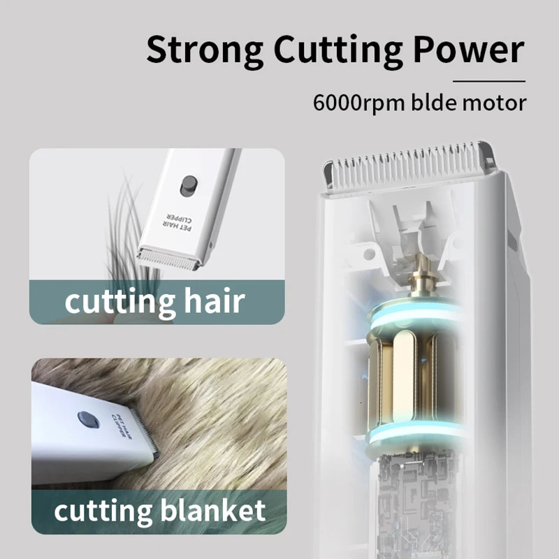 Cordless Dog Clipper Rechargeable Pet Hair Trimmer Low Noise Professional Cat Puppy Grooming Haircut Machine Electric Cutters 241125