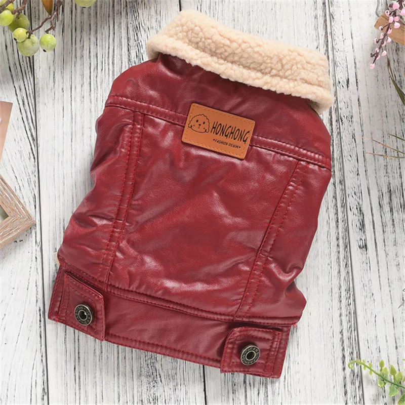 Pet Large Dog Clothes Winter Warm PU Coat For Large Dog Golden Retriever Labrador Coat Jacket Outfit REDBLACK Pets Clothing 7XL 241125