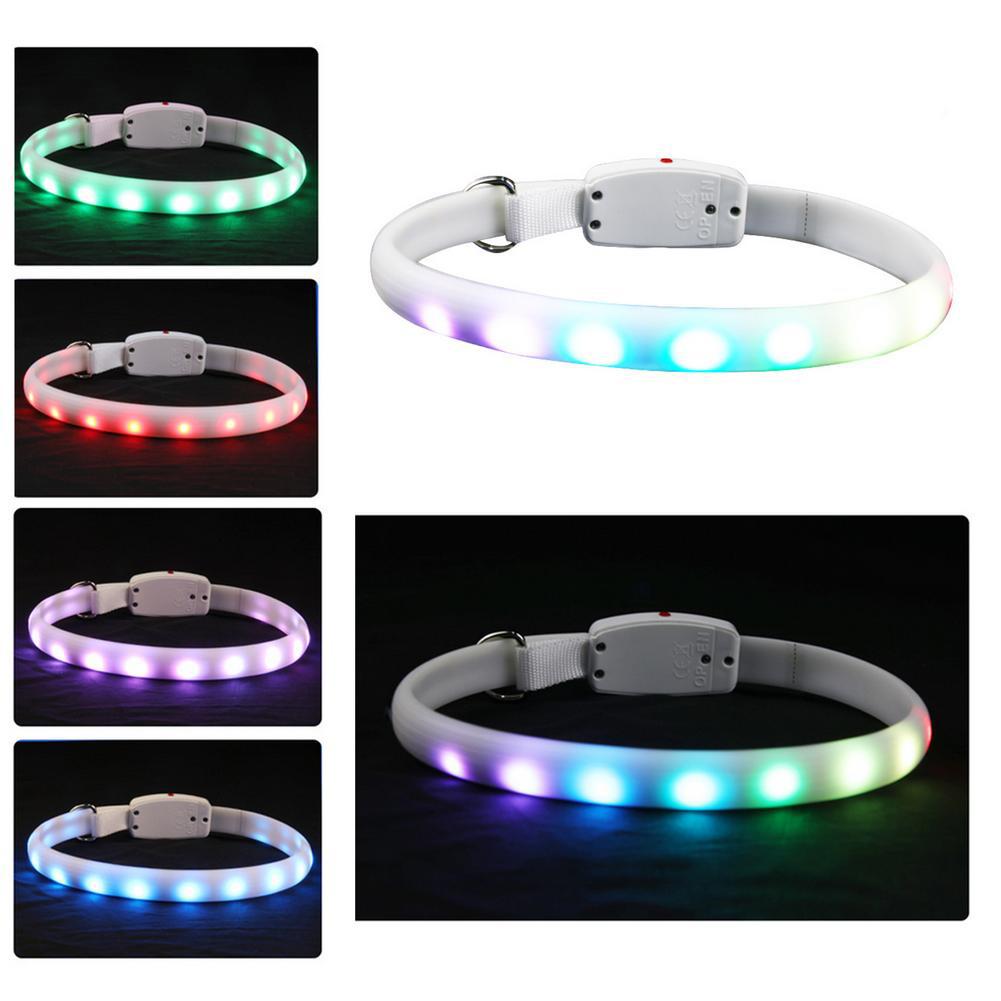 LED Pet Collars USB Rechargeable Glow Dog Collars Multi-color Luminous Necklace With Flashing Lights Electronic Pet Supplies