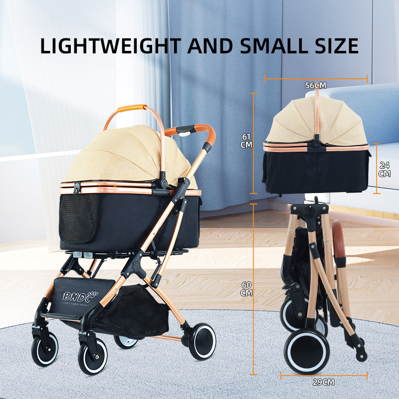 //Four wheels carrier strolling cart foldable pet dog stroller for cat and dog
