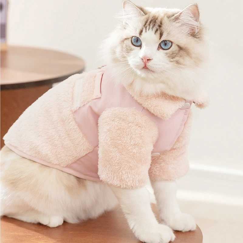 Winter Dog Jacket Fleece Pet Coat Double Sided Wear Dog Warm Clothes Thickened Cat Clothing Chihuahua Bichon Costume with D-RingXJ241125
