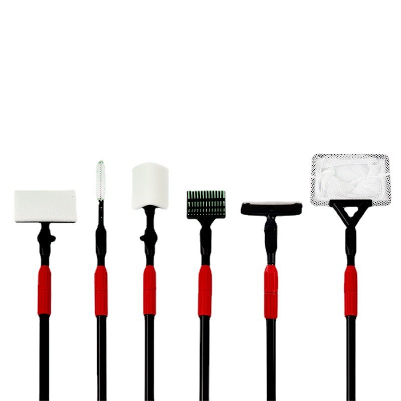 Fish Aquarium Cleaning Tools 7 in 1 Extendable Handle Fish Tank Cleaner Kit 40 Inch