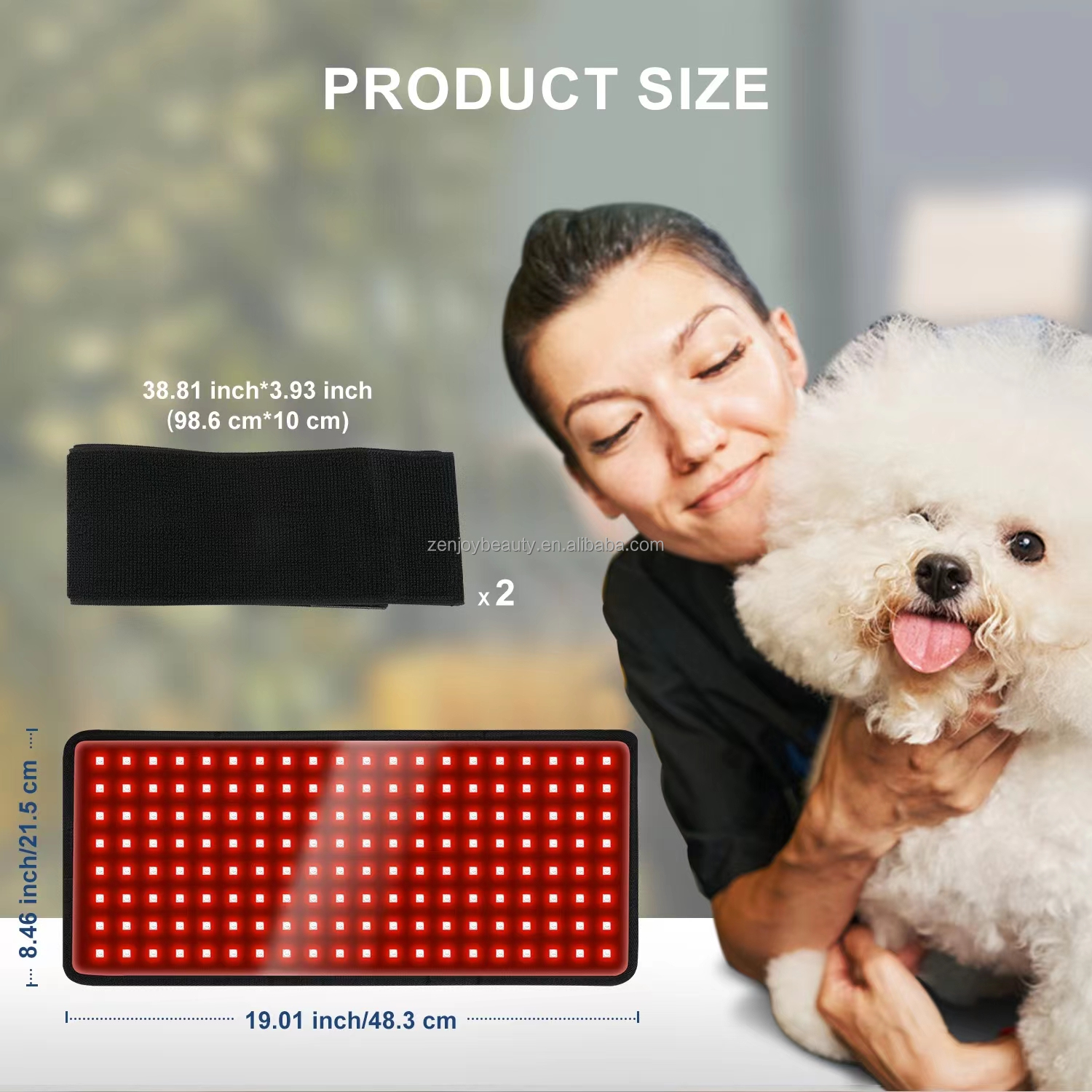 2024 Built-in Battery Wireless 660nm 850nm LED Red Light Infrared Light Pet Therapy Mat Horse Leg Red Light Therapy Pad