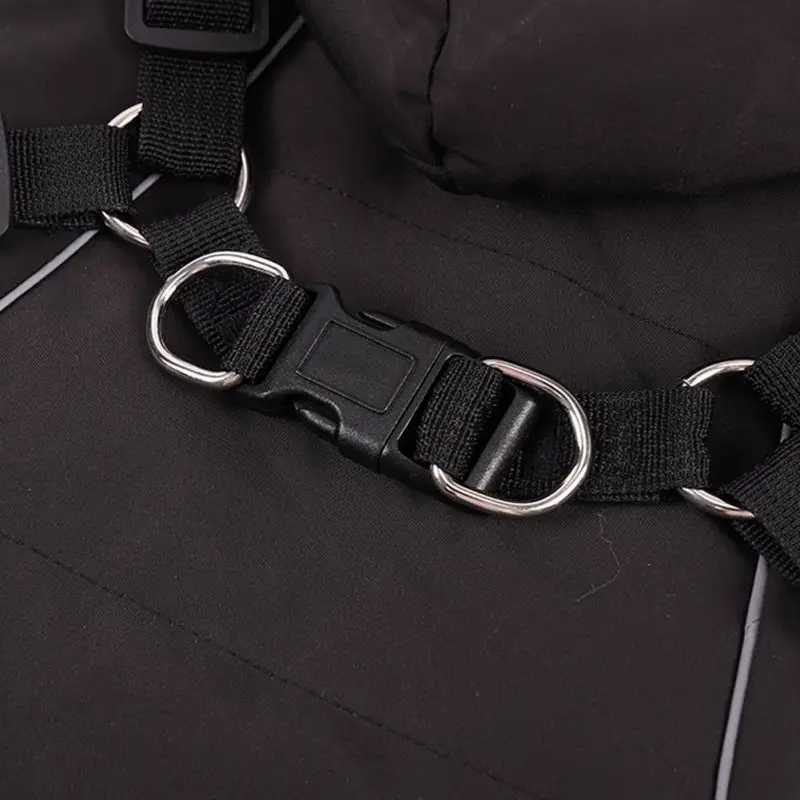 Pet Dog Hooded Jacket With Harness Winter Warm Dog Clothes Waterproof for Small Medium Dogs Coat Chihuahua French Bulldog OutfitXJ241125