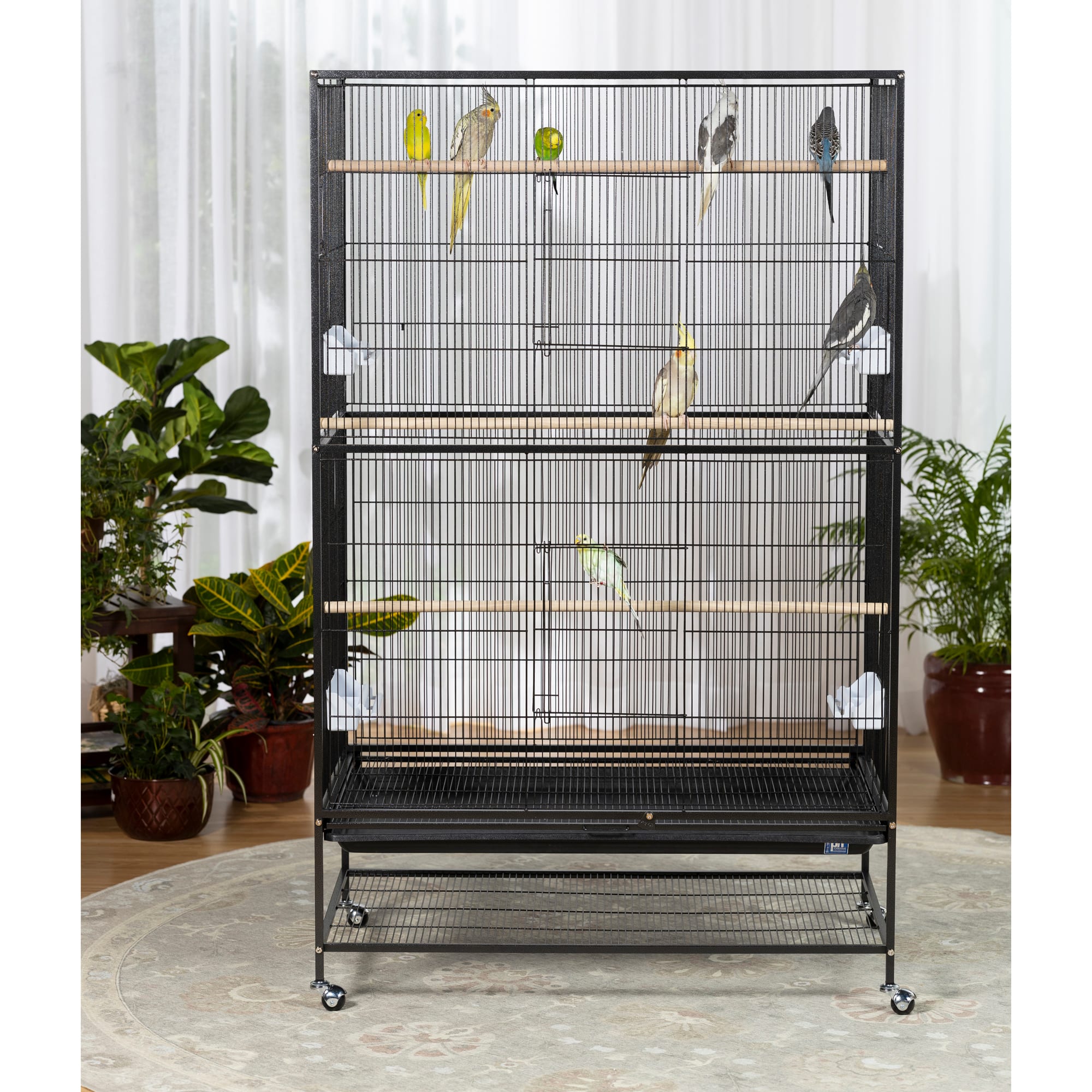 Prevue Pet Products Extra Large Wrought Iron Flight Cage Black Hammertone F050