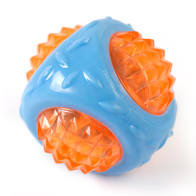 Pet Products Triangle Flashing Vocal Ball Dog Chewing Teeth Grinding Teeth Cleaning Interactive Rubber Toys