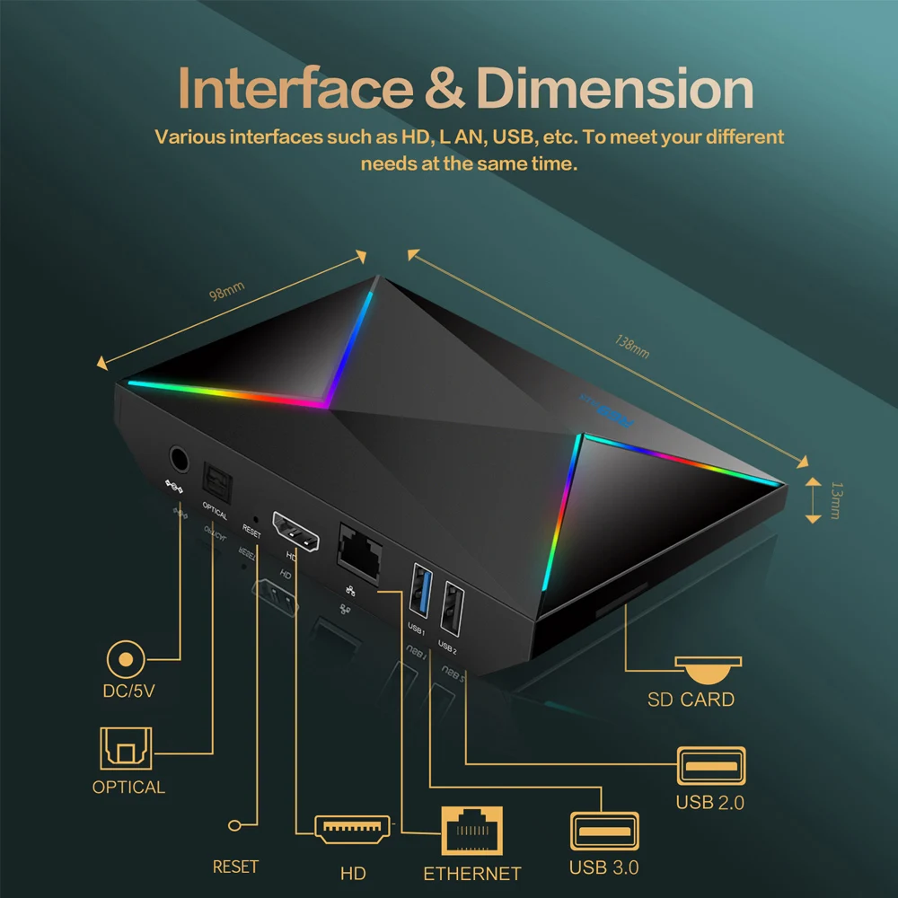 R69 Plus Android 14 Smart TV Box Allwinner H728 BT5.0 1000M 8K HD USB3.0 4G32G /64G WiFi6 Set Top Box Media Player - view 7