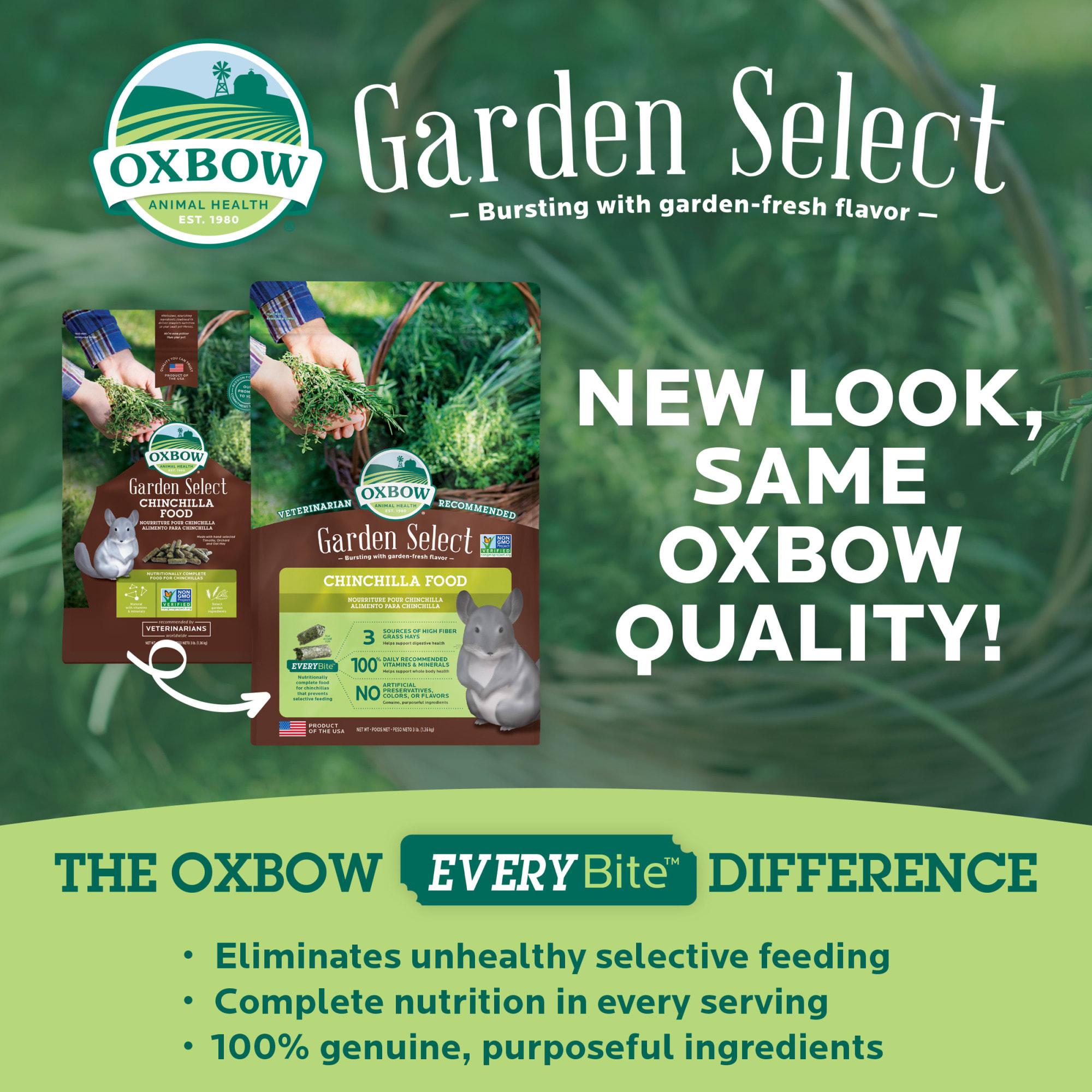 Oxbow Garden Select Fortified Food for Chinchillas, 3 lbs.