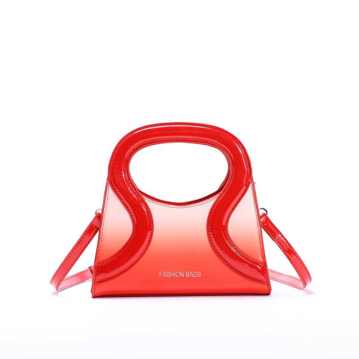 New Dopamine Style Gradient Womens Bag Hand Tote Bags Patent Leather Pressure Strip Handbag Sweet Girl Shoulder Crossbody Bag 241125