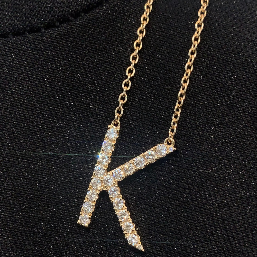Pure Men's Jewelry: Lab Dias K Letter Moissanite necklace 9k 10k Gold Elevate Your Style with These Stunning Pieces