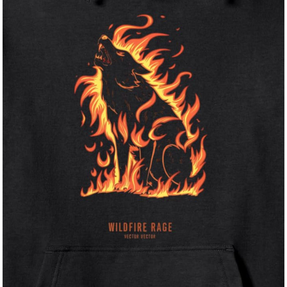 Hoodie for Mens Womens Wolf Style Wildfire Rage Pullover Hoodie Graphic Hoodies sweatshirt keep warm cool nice