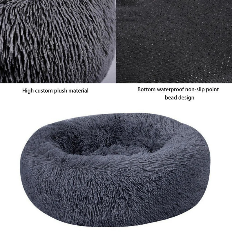 Donut Mand Dog Accessories for Large Dogs Cats House Plush Pet Bed for Dog XXL Round Mat For Small Medium Animal Calming 100CM 241125