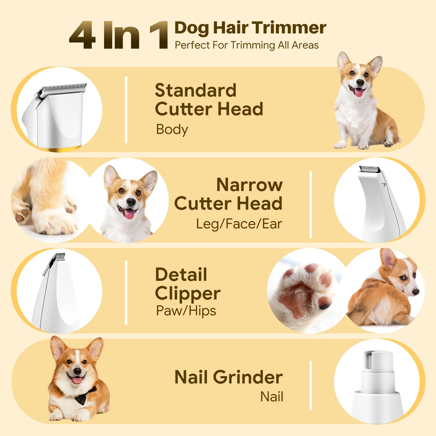 Pet Dog Hair Care Supplies Professional Puppy Clipper Rechargeable Trimmer Foot Shaver for Cat Dog Beauty Cutting Machines 241125