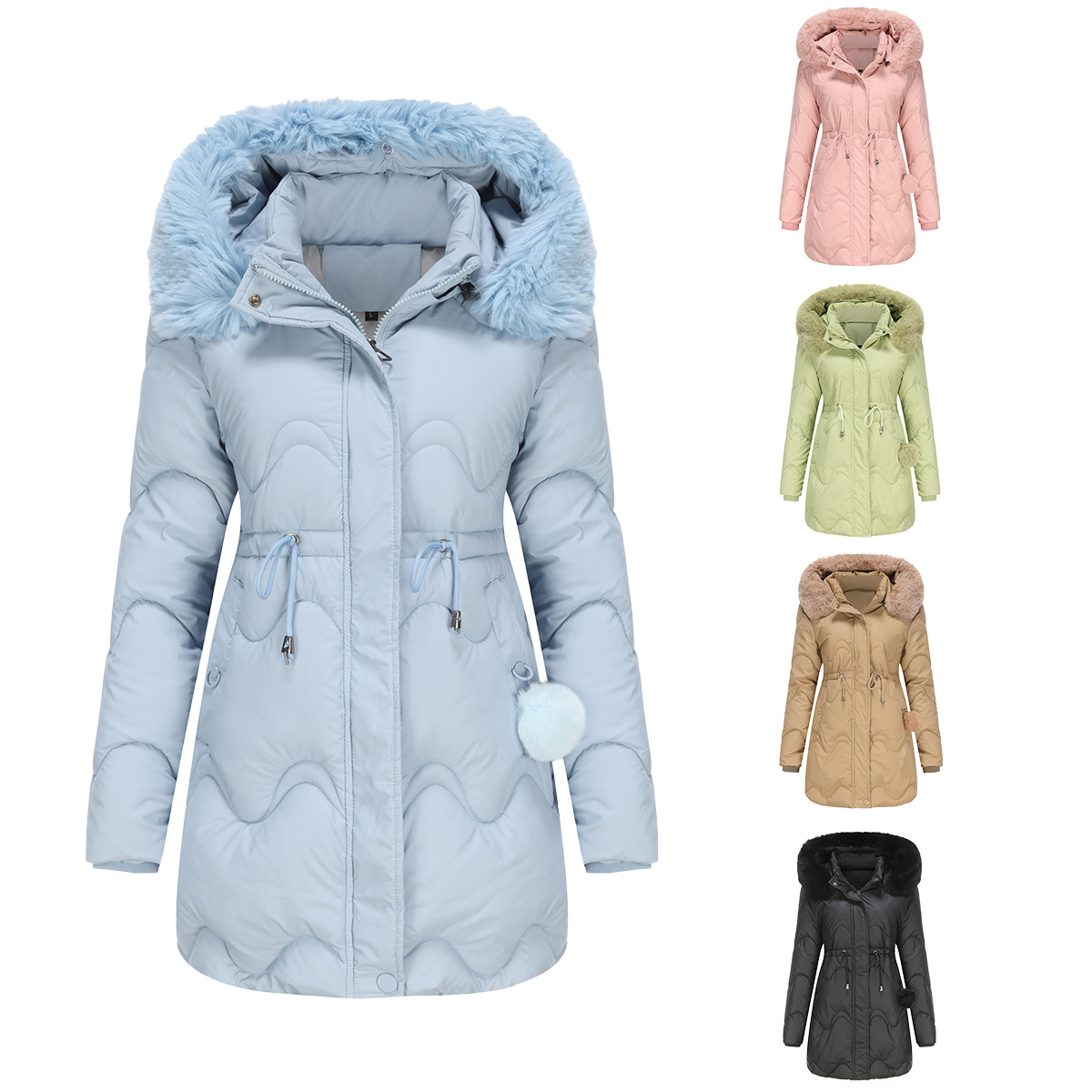 trench coat women designer clothes for women Winter Women's Cotton Clothes Mid Length Warm Jacket for Autumn and Winter Detachable Cap clothes wo