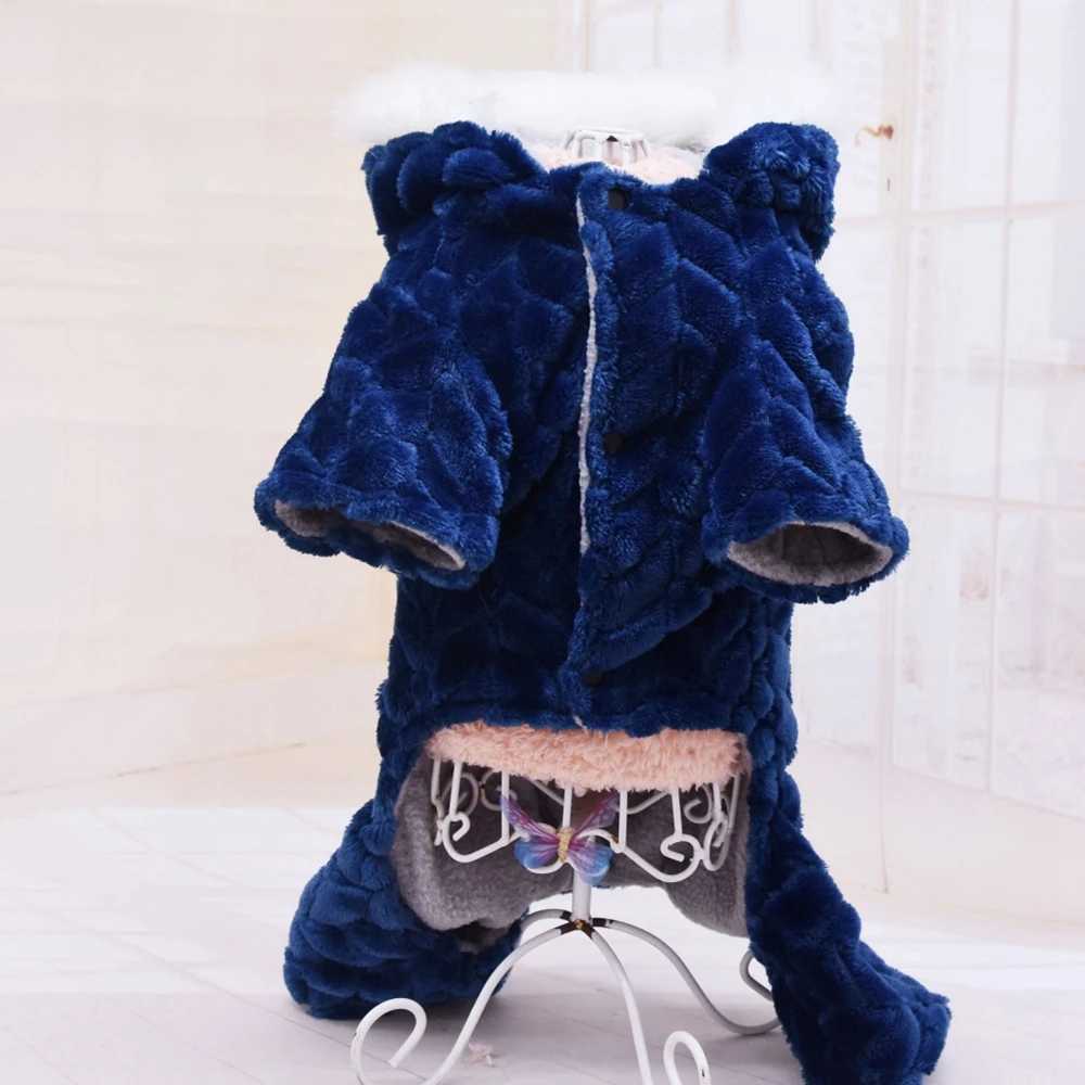 Winter Pet Dog Clothes Thicker Polyester Cotton Coats Jumpsuit Four-legged Down Jacket For French Bulldog Puppy ChihuahuaXJ241125
