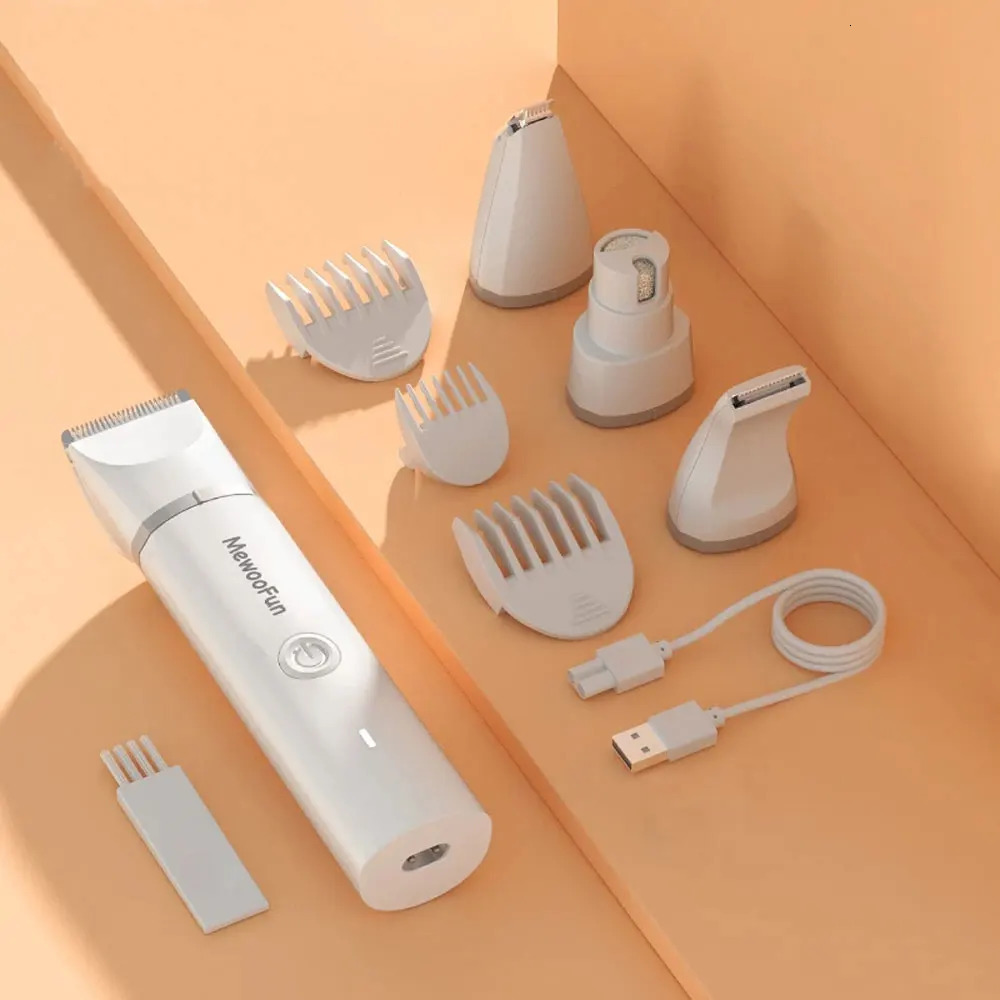 Mewoofun 4 in 1 Pet Electric Hair Clipper with 4 Blades Grooming Trimmer Nail Grinder Professional Recharge Haircut For Dogs Cat 241125