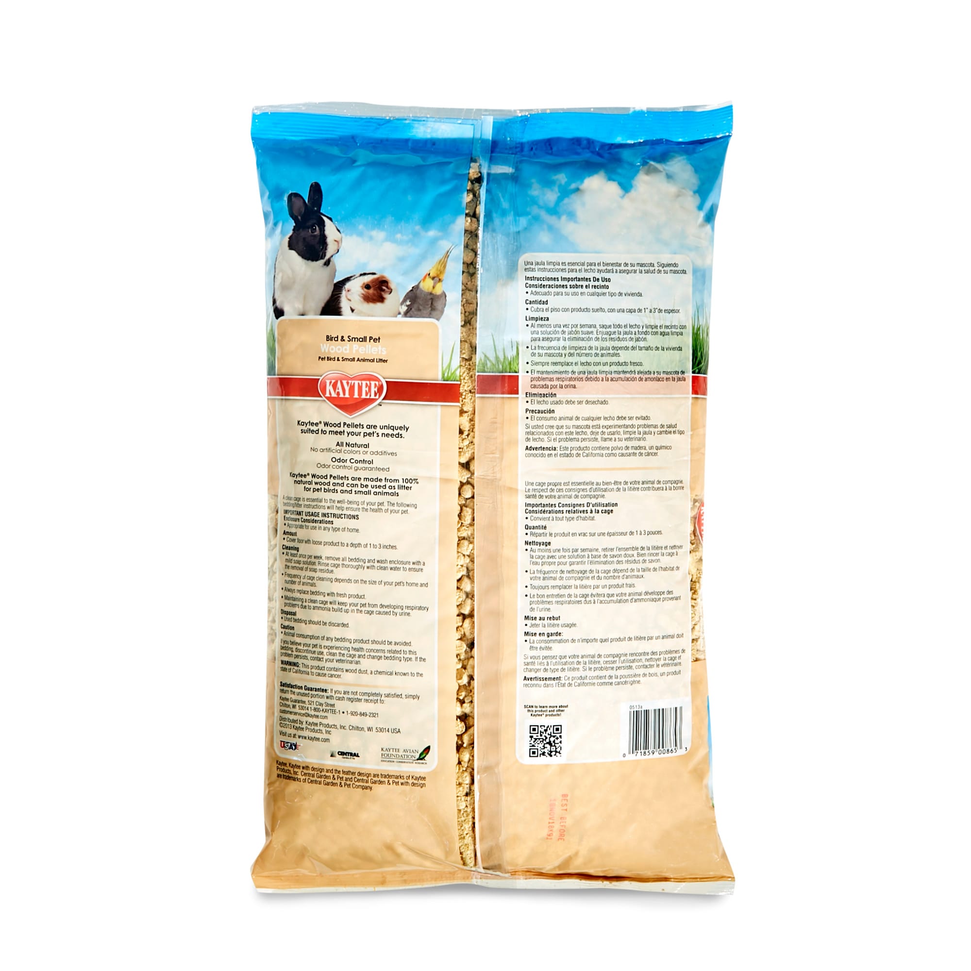 Kaytee Wood Pellets Bird & Small Animal Litter, 4.9 Liters (300 cu. in.)
