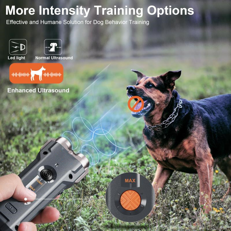 Portable 10 Meter Ultrasonic Dog Training Anti Bark Device Dog Bark Deterrent Ultrasonic Dog Repeller Rechargeable