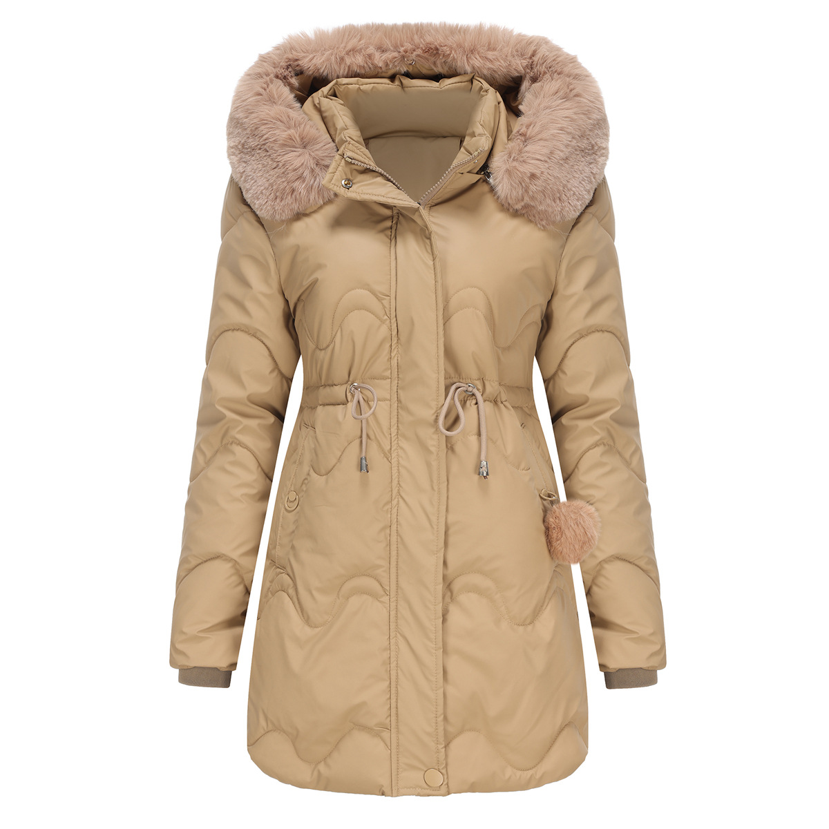 trench coat women designer clothes for women Winter Women's Cotton Clothes Mid Length Warm Jacket for Autumn and Winter Detachable Cap clothes wo