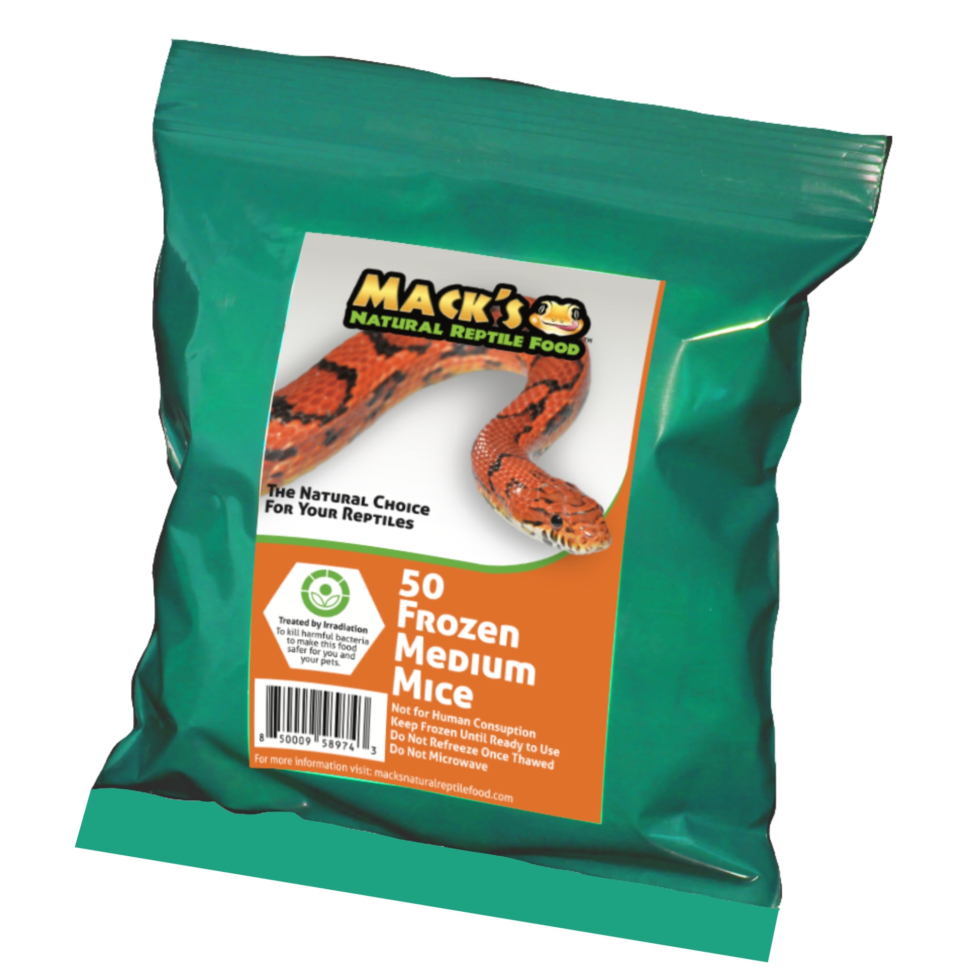 Mack's Natural Reptile Food Frozen Medium Mouse - 50ct