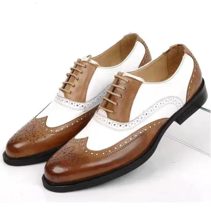 Mixed Colors Mens Dress Shoes Retro Male Leather Shoes Business Male Baroque Footwear Casual Mens Oxford Footwear 241125