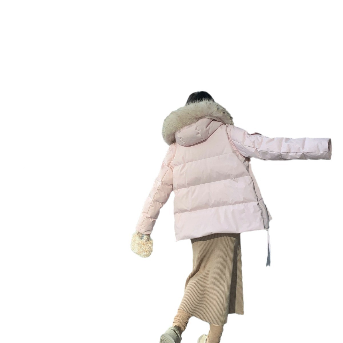 Designer's new Denmark Winter Extreme Cold Series Parker workwear jacket with three proof real raccoon fur 90 standard white duck down