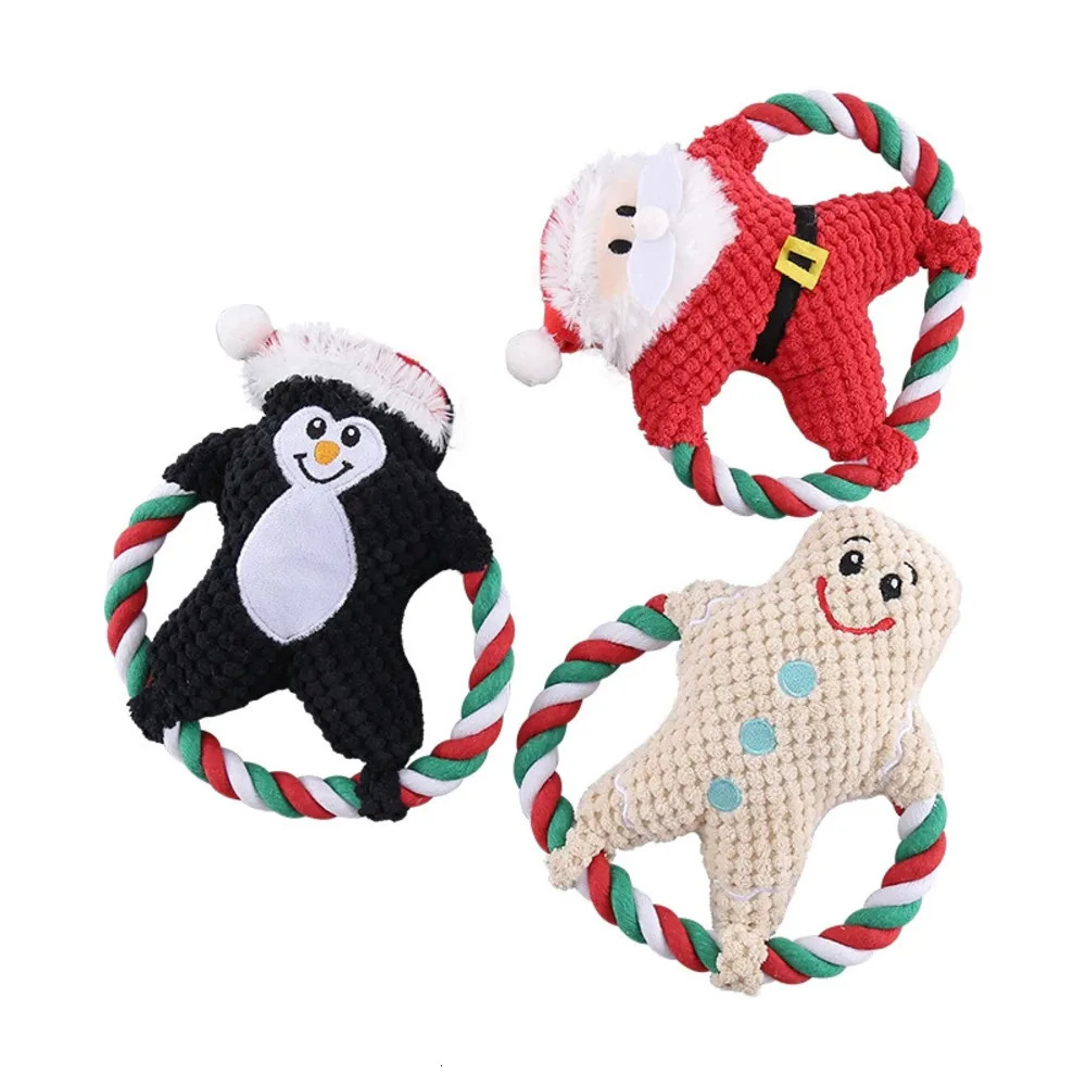 Pet Plush Chew Toy Christmas Series Cat Dog Interactive Toy Training Supplies Teeth Grinding Toys 241125