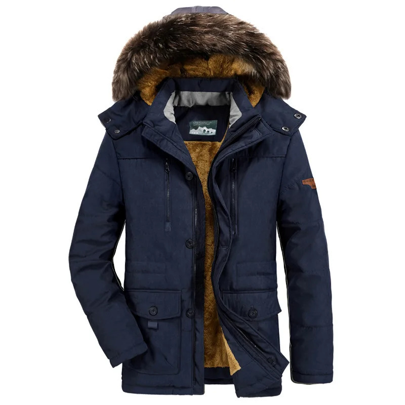 Male Parkas Winter Jacket Cotton Padded Warm Coat Military Hooded Fleece Thick Long Outwear Windbreaker Jackets 6XL 241120