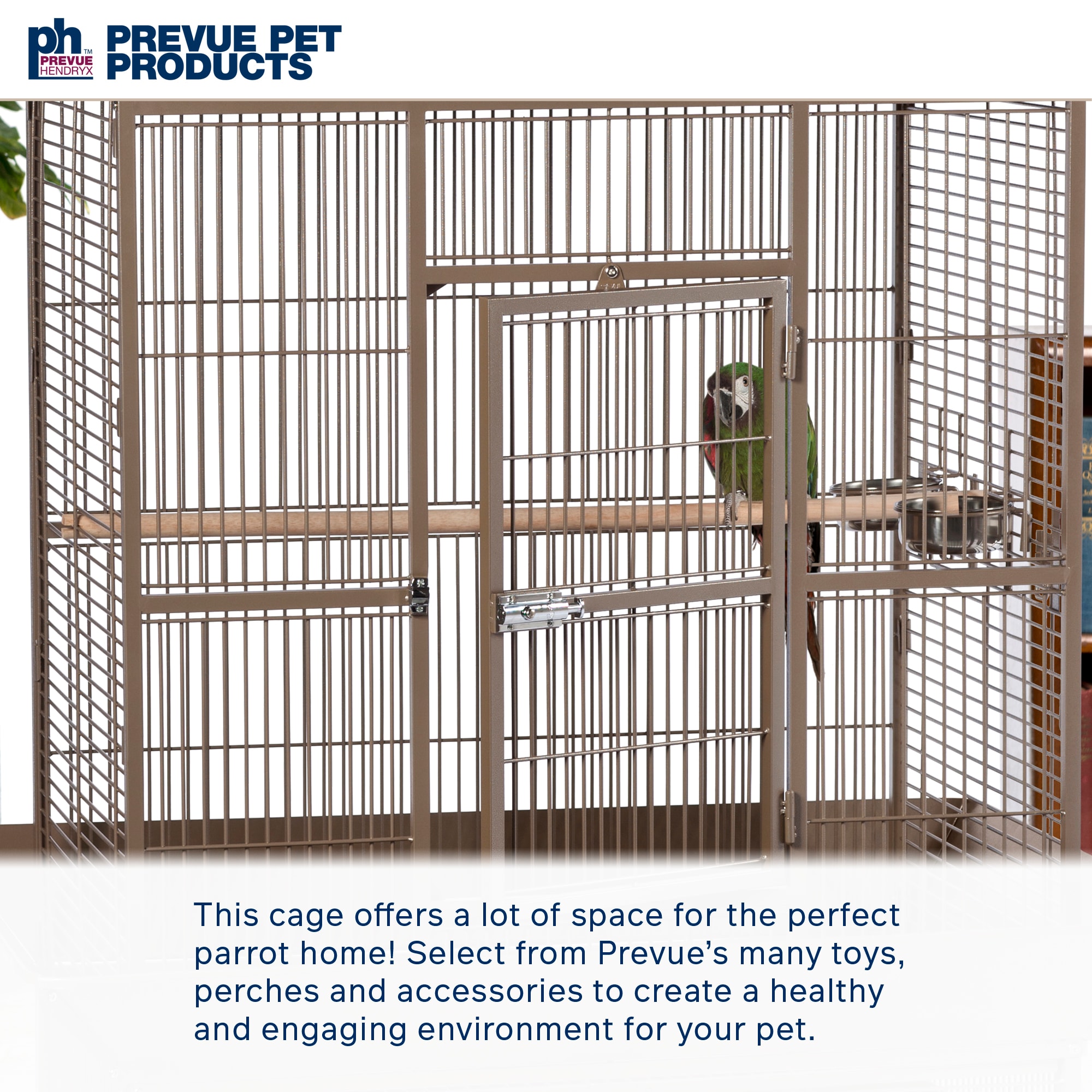 Prevue Pet Products Signature Select Series Wrought Iron Bird Cage in Coco Brown