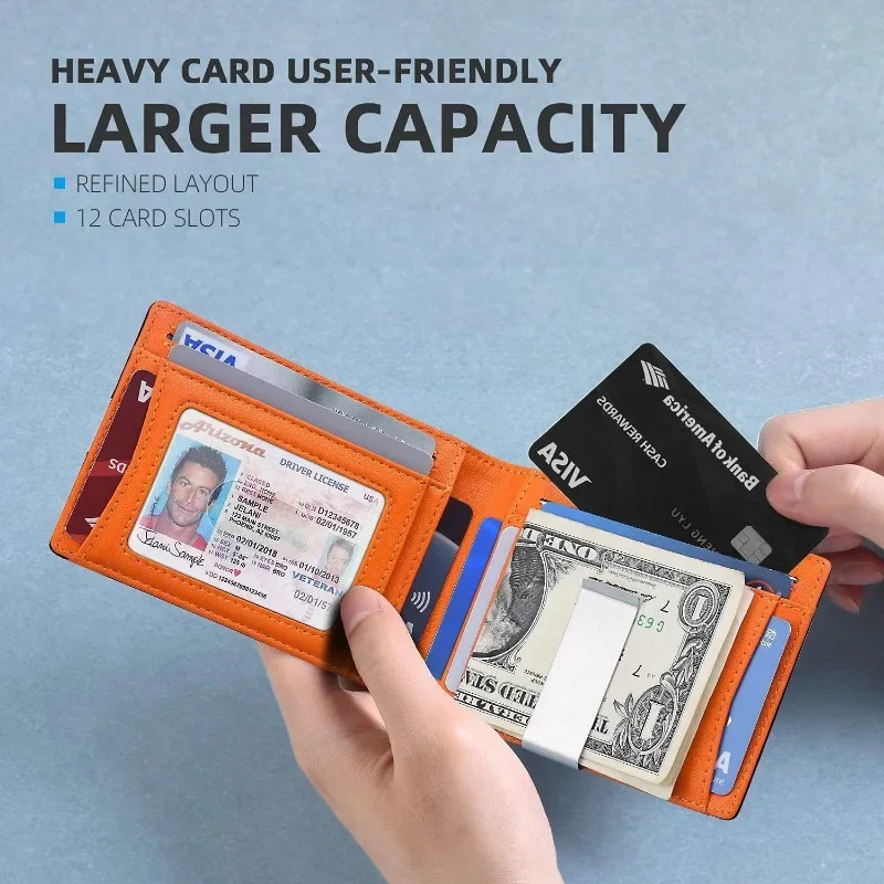 Rfid leather mens wallet ultra-thin mens card holder mens small wallet mens white wallet 241125