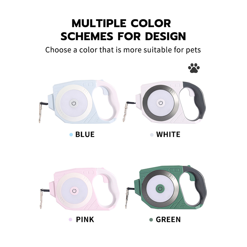 Pet Products Supplier Automatic Extending dog Leash High Quality Retractable Pet Rope Multi Color Led Dog Leash With Flashlight