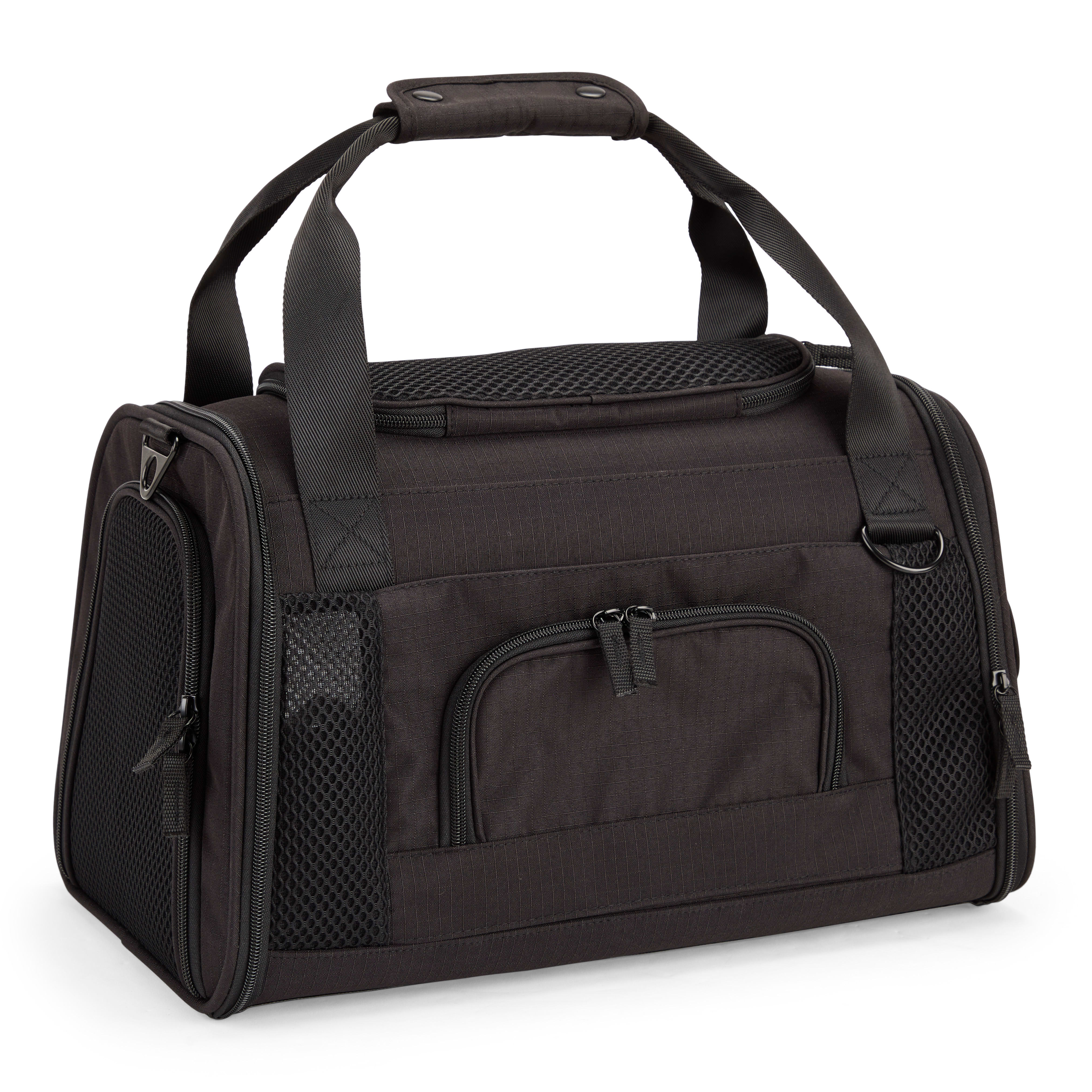 Reddy Black Fold-Out Pet Carrier, Small