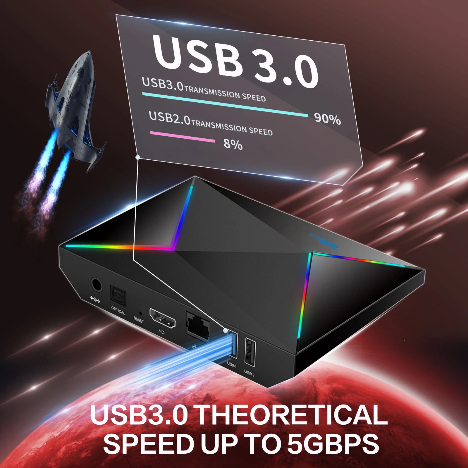 R69 Plus Android 14 Smart TV Box Allwinner H728 BT5.0 1000M 8K HD USB3.0 4G32G /64G WiFi6 Set Top Box Media Player - view 4