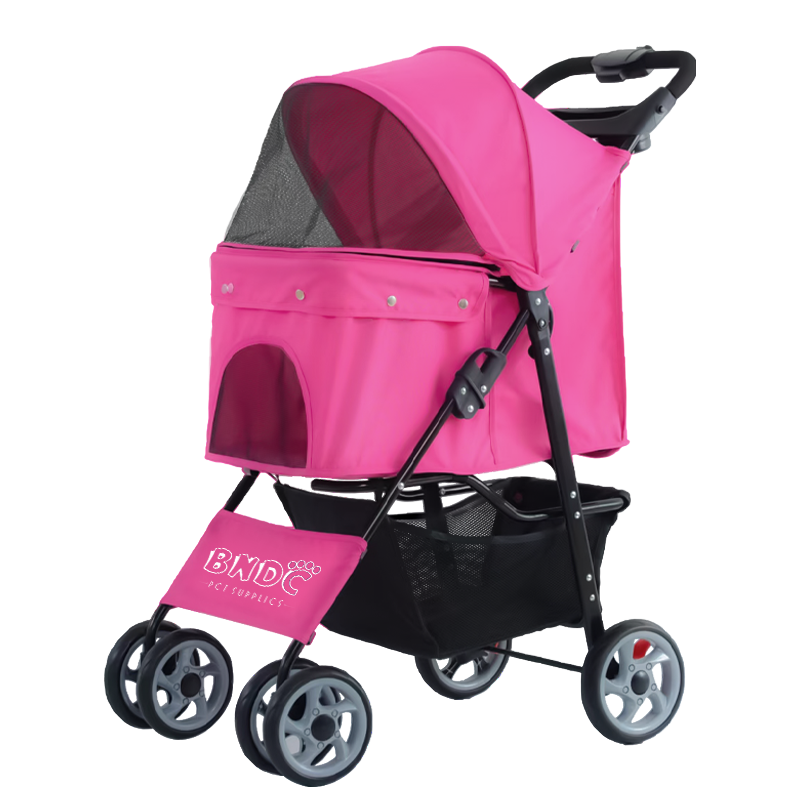 cheap pet stroller for cat and dog outdoor walking One-Hand easy Fold trolley