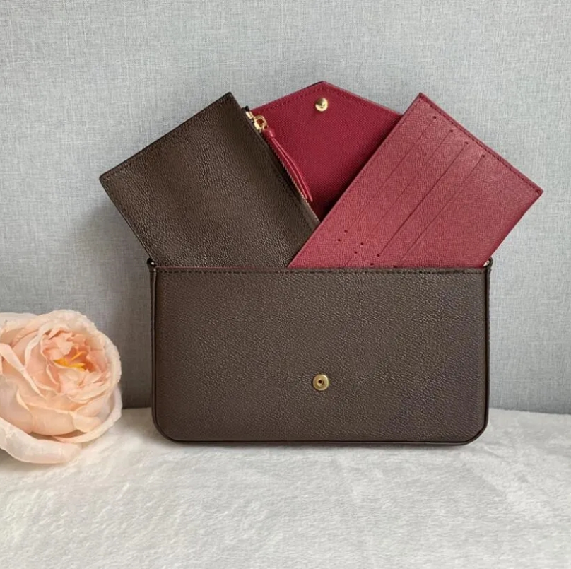 High Quality Designer Bag Woman Shoulder bags handbag purse Women wallet three in one Wholesale discount free shipping