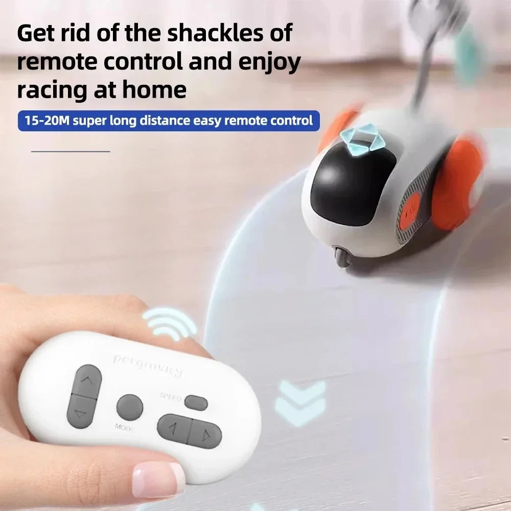 Drop Smart Cat Toy Automatic Moving Remote Controlled Toy Car for Cats Dogs Interactive Playing Training Pet Supplies 241125