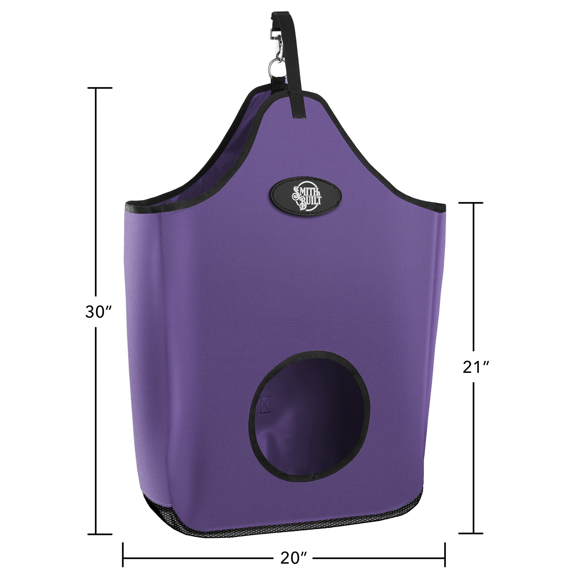 SmithBuilt Purple Horse Feeder Hay Bag Tote, Large