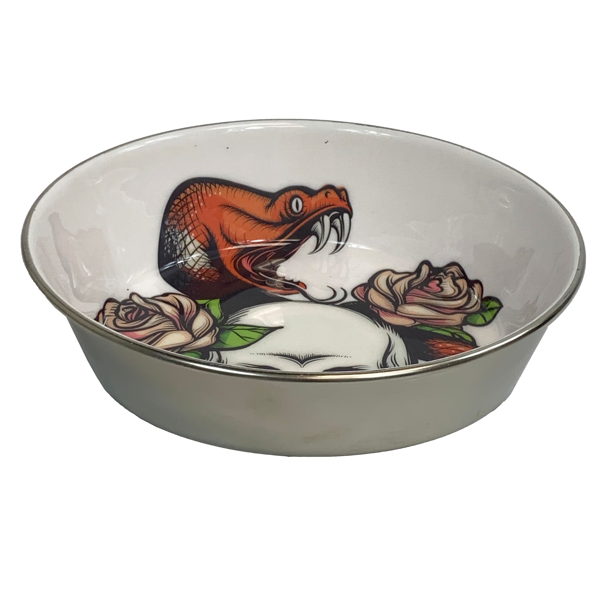 Multipet Komodo Reptile Bowl with Skull & Snake Design, Medium