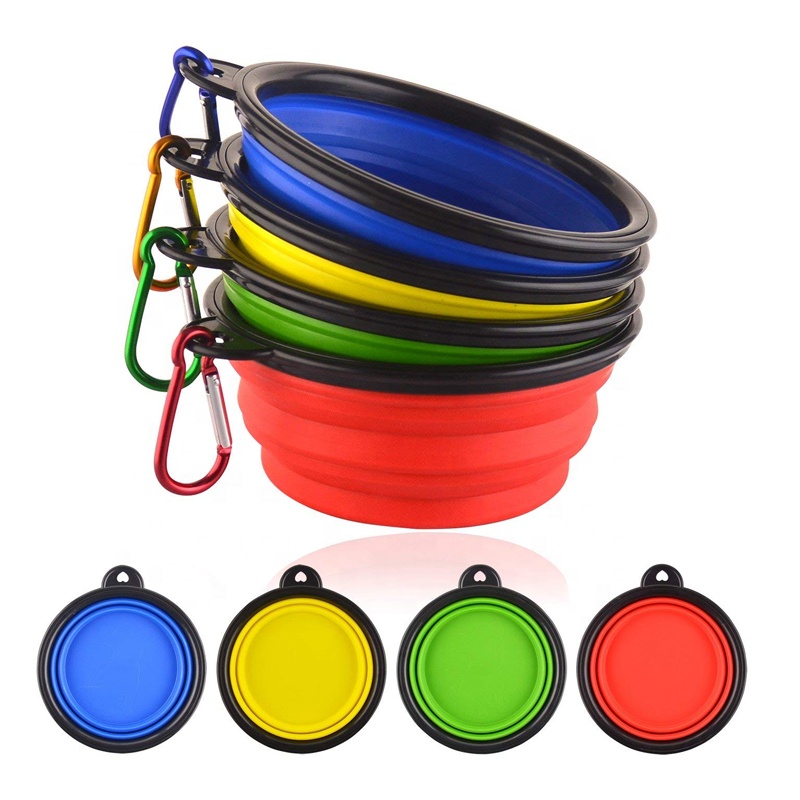 Pet Cat Dog Foldable Bowl Customized Color Logo Wholesale Silicone Dog Travel Bowl
