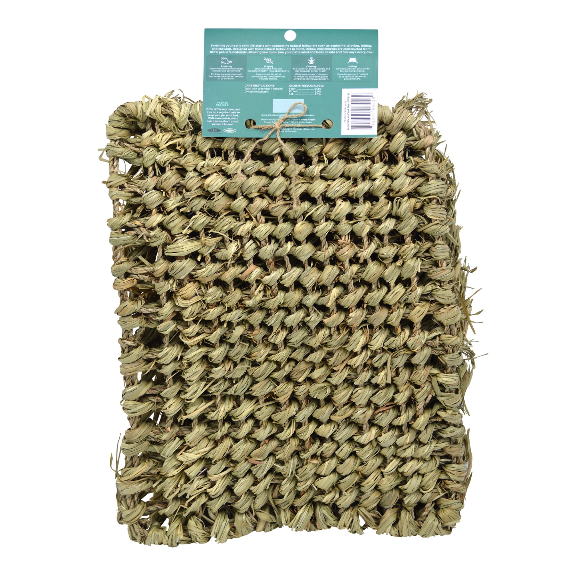 Oxbow Timothy Club Hide & Seek Mat for Guinea Pig, 3" L X 11.5" W X 18.5" H