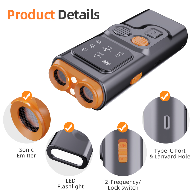 Hot Sell Portability Ultrasonic Dog Repeller Anti Barking Device Handhold Ultrasonic Dog Bark Control Device For Dogs
