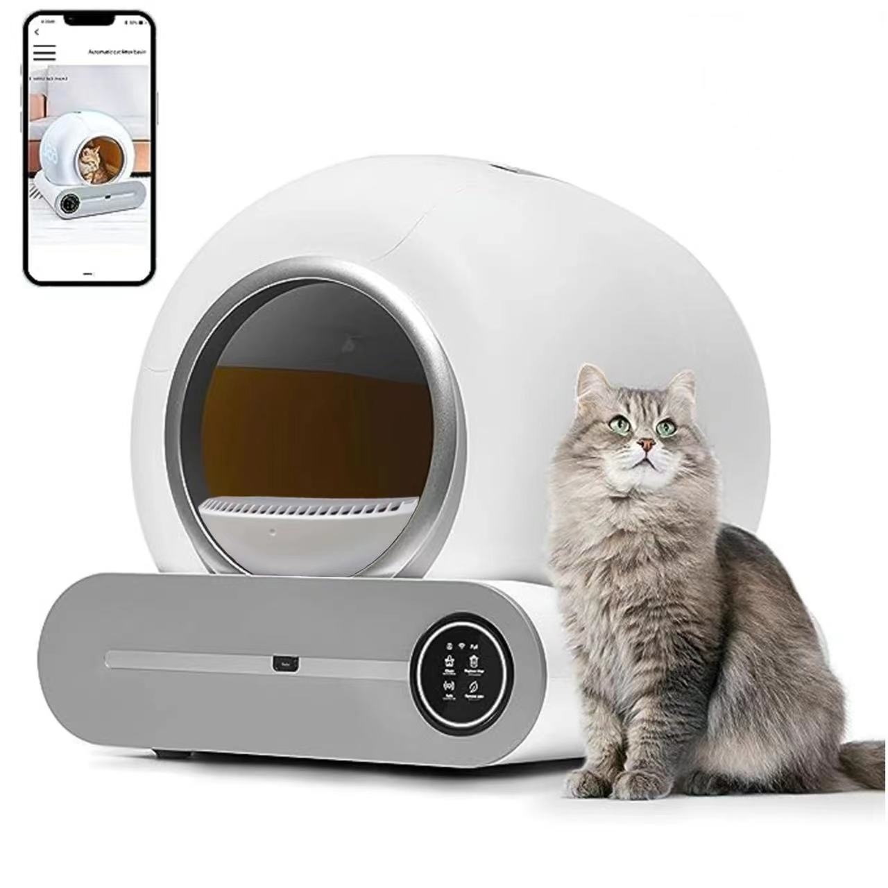 Automatic Electric Cat Toilet Self-Cleaning Tuya APP Controlled Litter Box with Safety Protection for New Cats