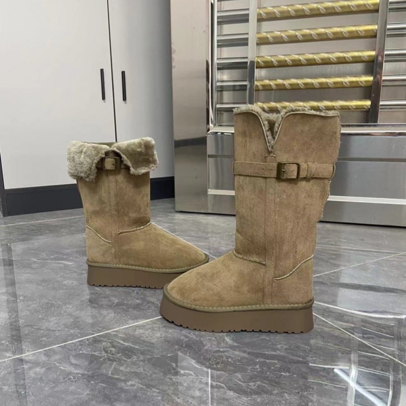 designer boot Ready to ship in seconds~Northeast velvet 2024 winter double wearing snow boots for women, thick soled and slimming, knee length boots, 