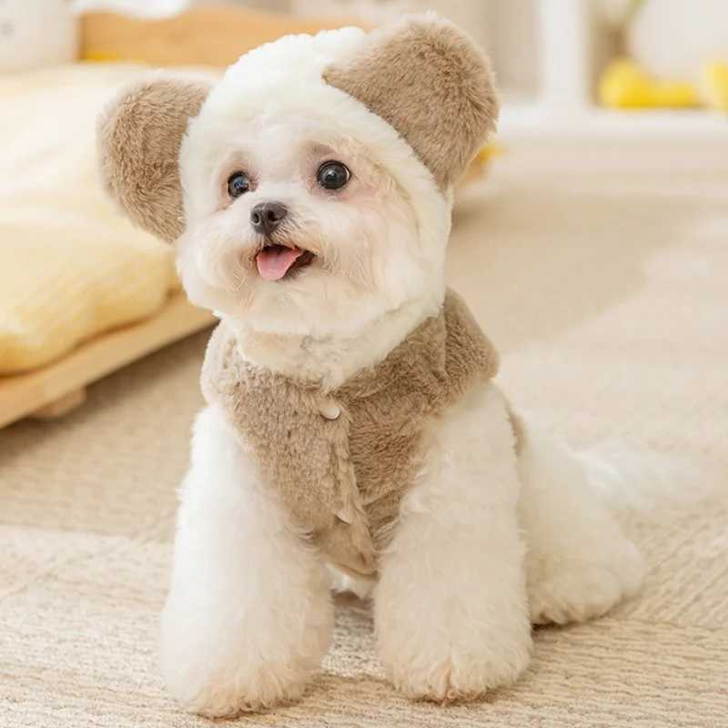 Fashion Solid Dog Hoodies Warm Plush Dog Jacket Caot Winter Puppy Clothes Cute Cat Vest Coat Pet Jacket Sweater Soft Dog ClothesXJ241125