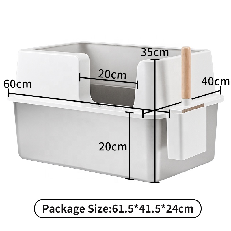 Super Large Stainless Steel Cat Litter Box High Toilet Multi-Cat Non-Stick Bottom No Trace Easy Cleaning No Smell-for Maine Cats