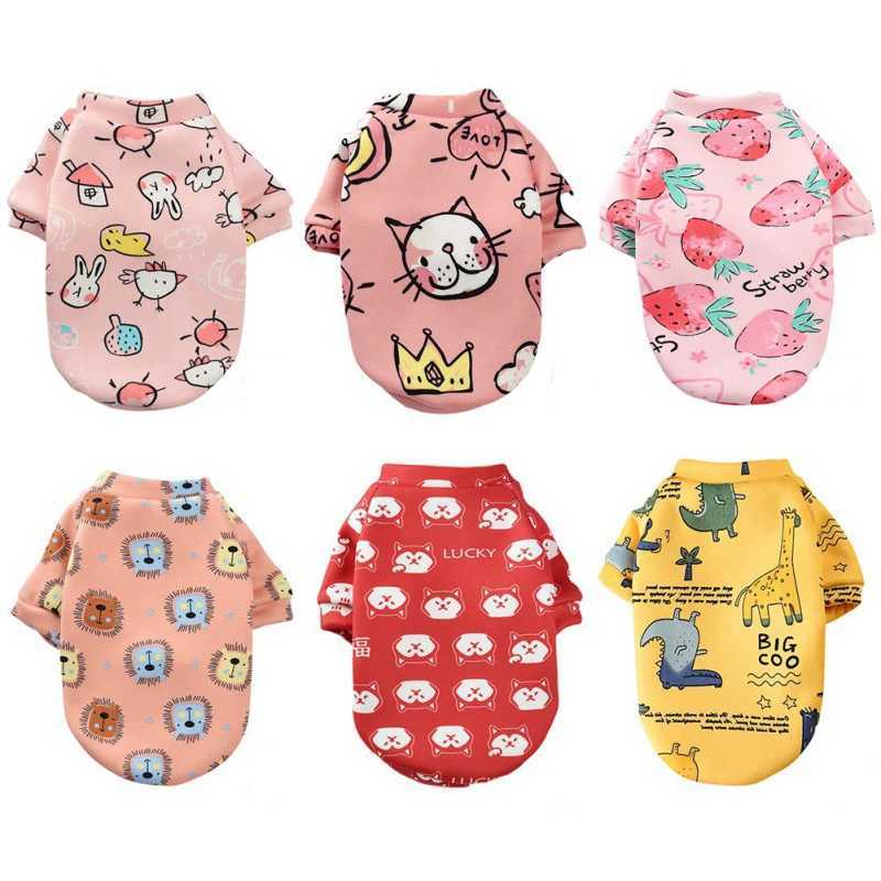 Cartoon Print Cute Pet Clothes for Small Dogs Cats Warm Vest Leisure Shirt Puppy Kitten Accessory ClothesXJ241125