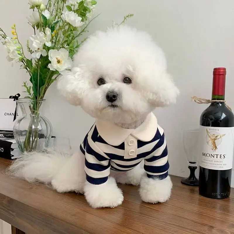 Dog Clothes Schnauzer Teddy York Shire Polo Shirt Summer Dress Striped Pet T-Shirt Dog Costume Soft Pullover Suit for Dog PuppyXJ241125