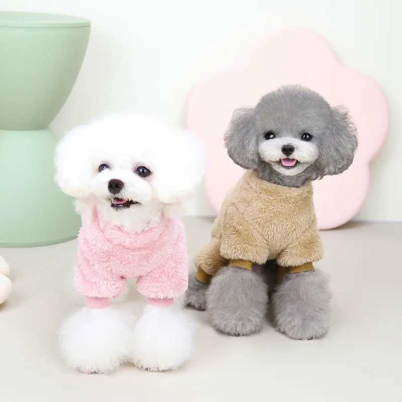 Soft Fleece Dog Clothes with Pull Ring Pet Jumpsuits Clothing For Small Dogs Coat Autumn Winter Puppy Sweater Pet ApparelXJ241125